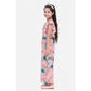 Generic Girl's Rayon Floral Flutter Jumpsuit (Pink-Blue)
