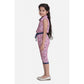 Generic Girl's Cotton Printed Sleeveless Jumpsuit (Pink)