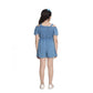 Generic Girl's Rayon Solid Sleeveless Jumpsuit (Blue)