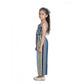 Generic Girl's Rayon Striped Sleeveless Jumpsuit (Blue)