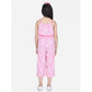 Generic Girl's Rayon Flamingo Print Sleeveless Jumpsuit (Pink)
