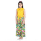 Generic Girl's Rayon Flamingo Print Sleeveless Jumpsuit (Yellow-Multicolor)
