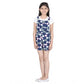 Generic Girl's Rayon Polka Sleeveless Jumpsuit (Blue-Pink)