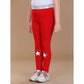 Generic Girl's Cotton Lycra Star Print Elasticated Leggings (Red)