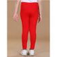 Generic Girl's Cotton Lycra Solid Elasticated Leggings (Red)