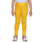 Generic Girl's Cotton Lycra Solid Elasticated Leggings (Yellow)