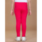 Generic Girl's Cotton Lycra Solid Elasticated Leggings (Dark Pink)
