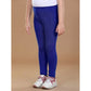 Generic Girl's Cotton Lycra Solid Elasticated Leggings (Blue)