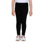 Generic Girl's Cotton Lycra Solid Elasticated Leggings (Black)