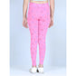 Generic Girl's Cotton Lycra Printed Elasticated Leggings (Light Pink)