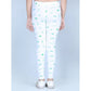 Generic Girl's Cotton Lycra Printed Elasticated Leggings (White)