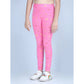 Generic Girl's Cotton Lycra Printed Elasticated Leggings (Pink)