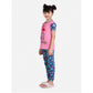 Generic Girl's Cotton Hosiery Printed Night Suit Set (Pink-Blue)