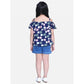 Generic Girl's Rayon Solid Cold Shoulder Top with Shorts (Navy Blue)