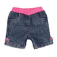 Generic Girl's Denim Lace Inserts Sleeveless Shorts (Blue-Pink)