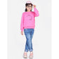 Generic Girl's Fleece Embellished Long Sleeves Sweatshirt (Pink)