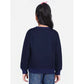 Generic Girl's Fleece Embellished Long Sleeves Sweatshirt (Navy Blue)