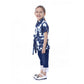 Generic Girl's Denim Tie &amp; Dye Short Sleeve Top (Blue-White)