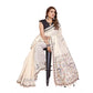 Generic Women's Linen Cotton Printed Saree With Unstitched Blouse 5.5Mtr (Off White)