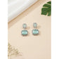 Generic Women's Brass Silver Plated Drop Earrings (Turquoise)
