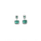 Generic Women's Brass Silver Plated Drop Earrings (Green)