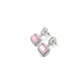 Generic Women's Brass Silver Plated Drop Earrings (Pink)