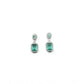 Generic Women's Brass Silver Plated Drop Earrings (Green)