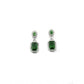 Generic Women's Brass Silver Plated Drop Earrings (Green)