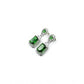 Generic Women's Brass Silver Plated Drop Earrings (Green)