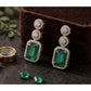 Generic Women's Brass Silver Plated Drop Earrings (Green)