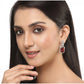 Generic Women's Brass Silver Plated Drop Earrings (Red)