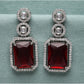Generic Women's Brass Silver Plated Drop Earrings (Red)