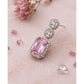 Generic Women's Brass Silver Plated Drop Earrings (Pink)