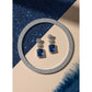 Generic Women's Brass Silver Plated Drop Earrings (Blue)
