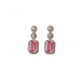 Generic Women's Brass Silver Plated Drop Earrings (Pink)