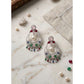 Generic Women's Brass Silver Plated Chandbali Earrings (Multicolor)