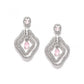 Generic Women's Brass Silver Plated Drop Earrings (Pink)