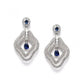Generic Women's Brass Silver Plated Drop Earrings (Blue)