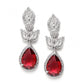 Generic Women's Brass Silver Plated Drop Earrings (Red)