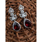 Generic Women's Brass Silver Plated Drop Earrings (Red)