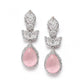 Generic Women's Brass Silver Plated Drop Earrings (Pink)
