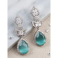 Generic Women's Brass Silver Plated Drop Earrings (Turquoise)