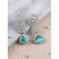 Generic Women's Brass Silver Plated Drop Earrings (Turquoise)