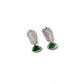 Generic Women's Brass Silver Plated Drop Earrings (Green)