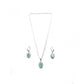 Generic Women's Brass Silver Plated Pendant Set (Turquoise)