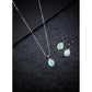 Generic Women's Brass Silver Plated Pendant Set (Turquoise)