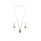 Generic Women's Brass Silver Plated Pendant Set (Orange)