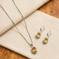 Generic Women's Brass Silver Plated Pendant Set (Yellow)