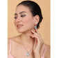 Generic Women's Brass Silver Plated Pendant Set (Blue)