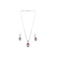 Generic Women's Brass Silver Plated Pendant Set (Pink)
